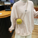 Casual Ball Shaped Shoulder Tote Women Leather Plush Crossbody Bag (Yellow)