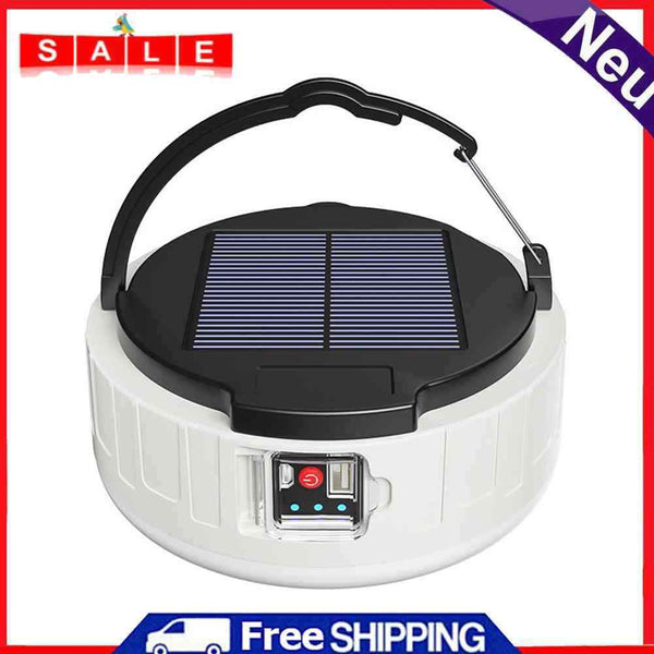 LED Camping Hanging Lights 3 Gears Waterproof Solar BBQ Hiking Tent Flashlight