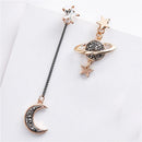Fashion Korean Stud Earring Asymmetrical Drop Dangle Earrings Star Moon