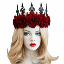 Bridal Headpiece Red Rose Crown Hair Wreath Wedding Garland Halloween Headbands