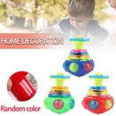LED Light Up Flashing UFO Spinning Top Funny Music Gyro Christmas Gift Kid x 1#