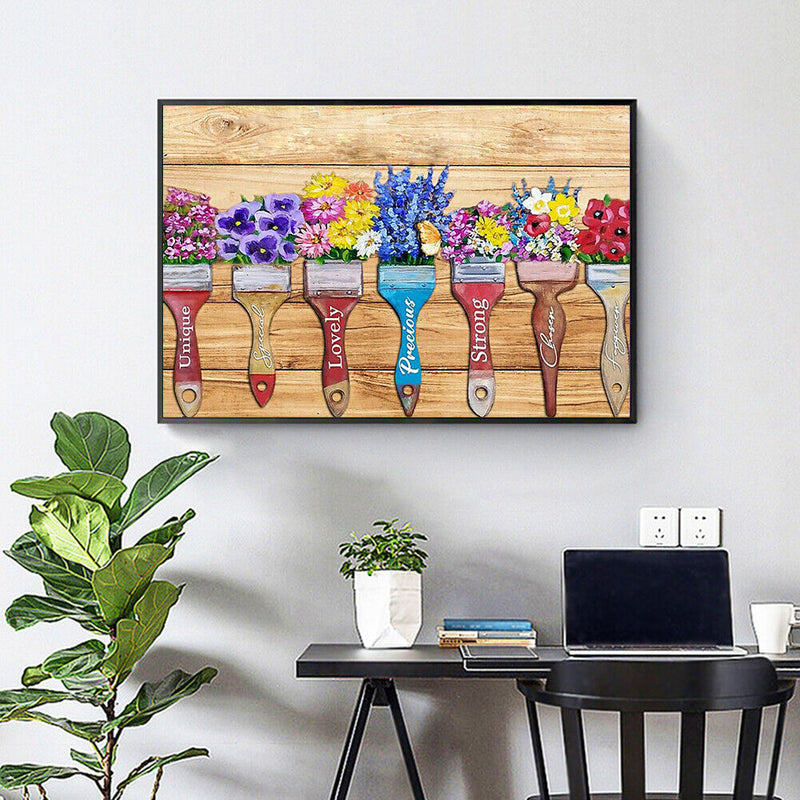5D Diamond Painting Letter Flower Set Full Square Mosaic Picture DIY Home Dec