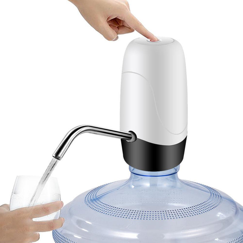 Rechargeable Electric Portable Water Pump Dispenser Drinking Bottle (White)