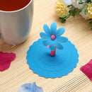 Sunflower Dustproof Reusable Silicone Cup Lid Insulation Cup Cover (Blue) Newly