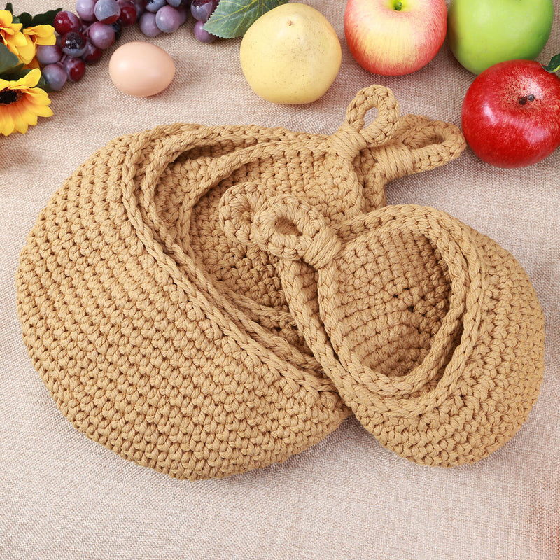 Hanging Basket Wall Planters Jute Teardrop Pot Holder for Fruits (15x14cm) Newly
