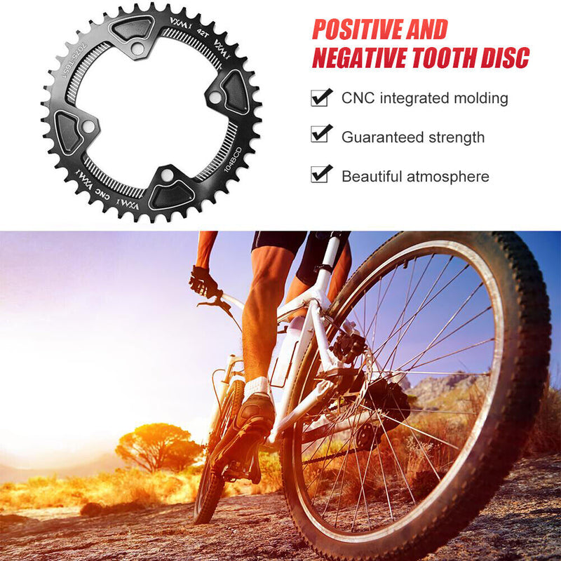 VXM 104BCD 40T/42T MTB Bike Narrow Wide Chainring Single Speed (Balck 40T) Newly