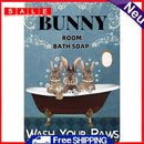 Bathtub Bunnies Metal Plate Tin Sign Plate Poster for Bar Club Cafe Accessories