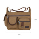 Canvas Men Messenger Bag Casual Multi Pockets Student Travel Shoulder Handb
