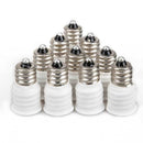 10X E12 to E14 LED Bulb Lamp Holder Lamp Adapter Socket Adapter White Newly