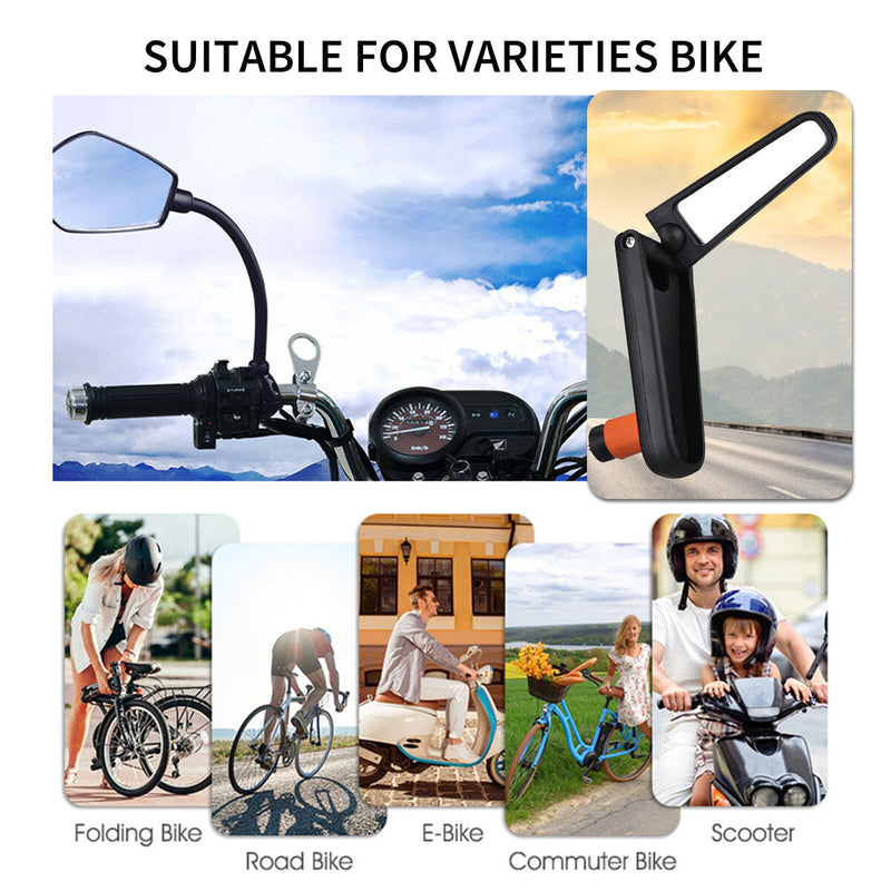 Bike Bar End Mirror 360 Degrees Rotation Bicycle Cycling Rearview Mirror