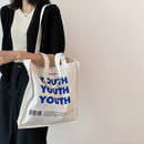 Fashion Letters Printing Canvas Shoulder Tote Bag Women Casual Large Handbags