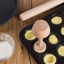 Wooden Egg Tart Tamper Double Side Pastry Cake Pusher Eggtart Mold Baking Tool