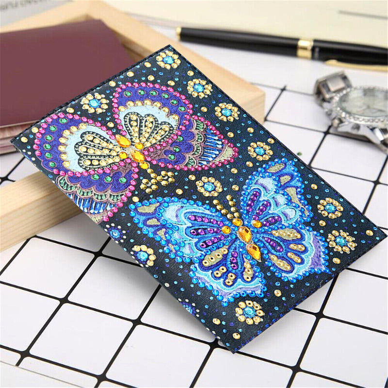 Butterfly Special Shaped Diamond Painting DIY Leather Passport Protective Cover