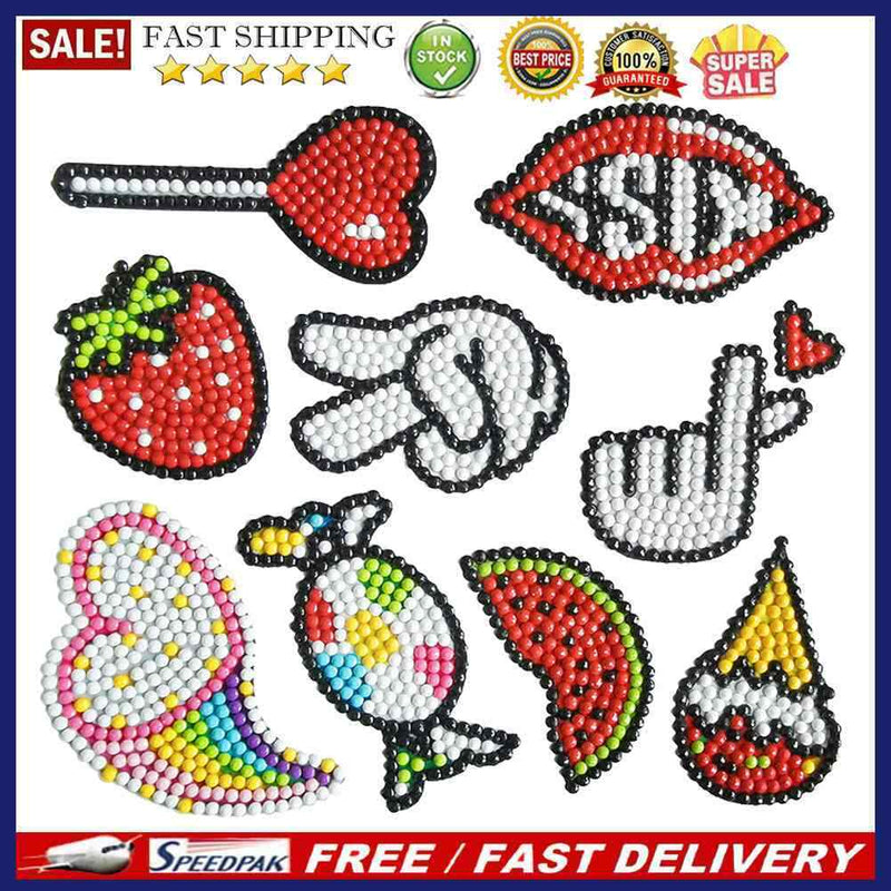 1 Set Mosaic Fridge Stickers Round Diamond Painting Stickers Craft Cup Deca