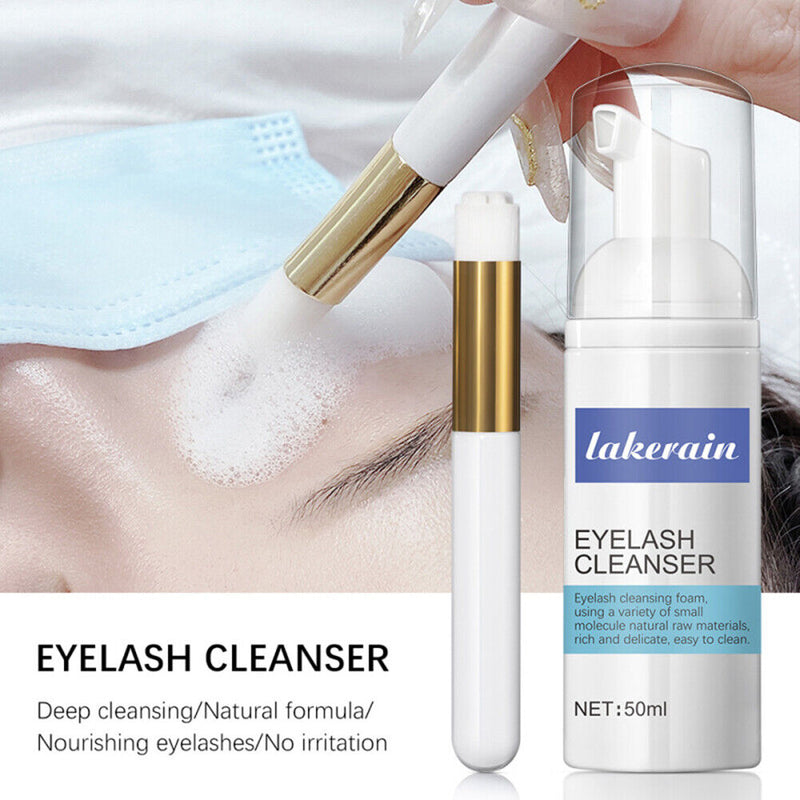 No Stimulation Eyelash Cleanser Mousse Set Eyelid Foaming Cleanser Pump Design