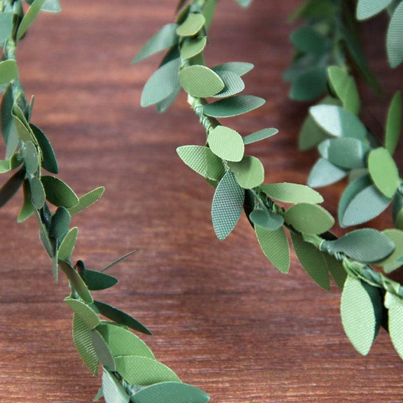 Silk Wreath Green Leaf Iron Wire Artificial Vine Wedding Gift Decor TOP DIY P5G9