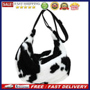 Female Fluffy Fashion Cow Pattern Shoulder Bag Autumn Winter Phone Bag Handbag