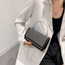 #A Rhinestones Shoulder Bag Metal Handle Women Sparkling Chain Small Handbags