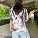 Fashion Women Animal Pattern Printing Backpack Casual Small Handbags (E)