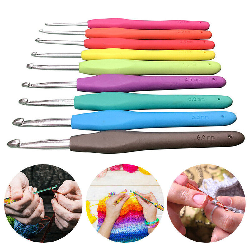 1 Set TPR Crochet Hook Yarn Knitting Case Needle Sewing Gauge Scissors Tool