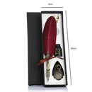 Retro Calligraphy Feather Dip Pen with 2 Nib Set Writing Gift Box (Red) Newly
