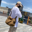 Soft Canvas Shoulder Crossbody Bag Large Capacity Casual Handbags (Coffee)