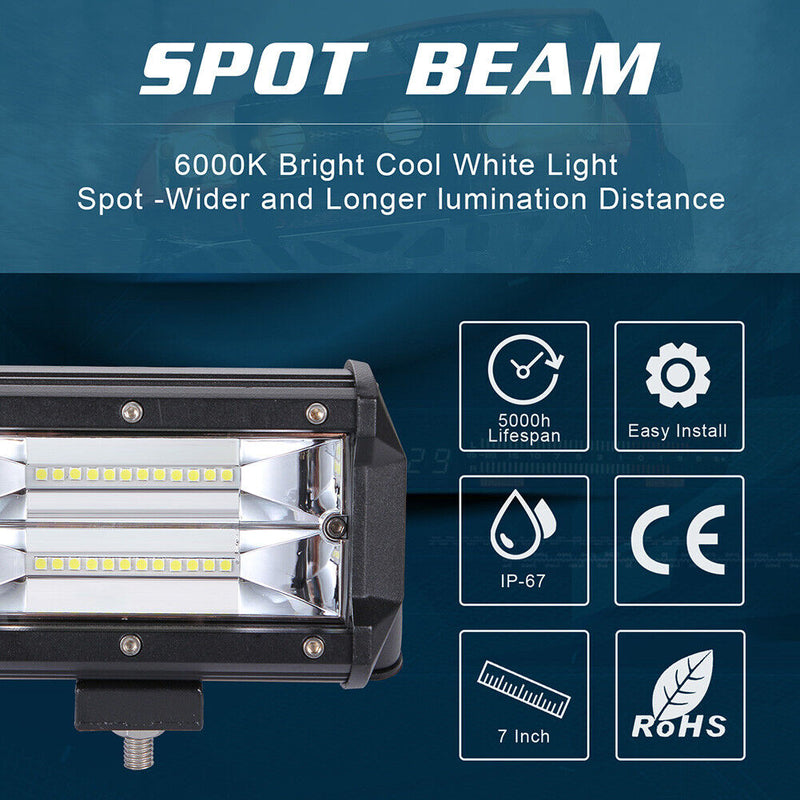 Generic 5"" 2 Row 72W LED Work Light f? Offroad driving light f? Car -