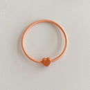 Elastic Band Women Girls Hair Rope Ponytail Holders Candy Color Heart Hair Tie