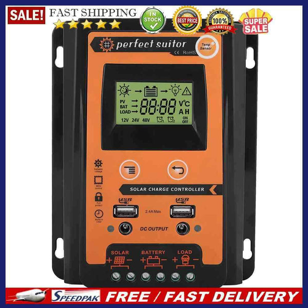 30 Amp MPPT LCD Solar Charge Controller Regulator 12V 24V with Dual USB Output