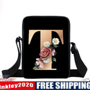 alphabet flowers Printed one-shoulder diagonal bag