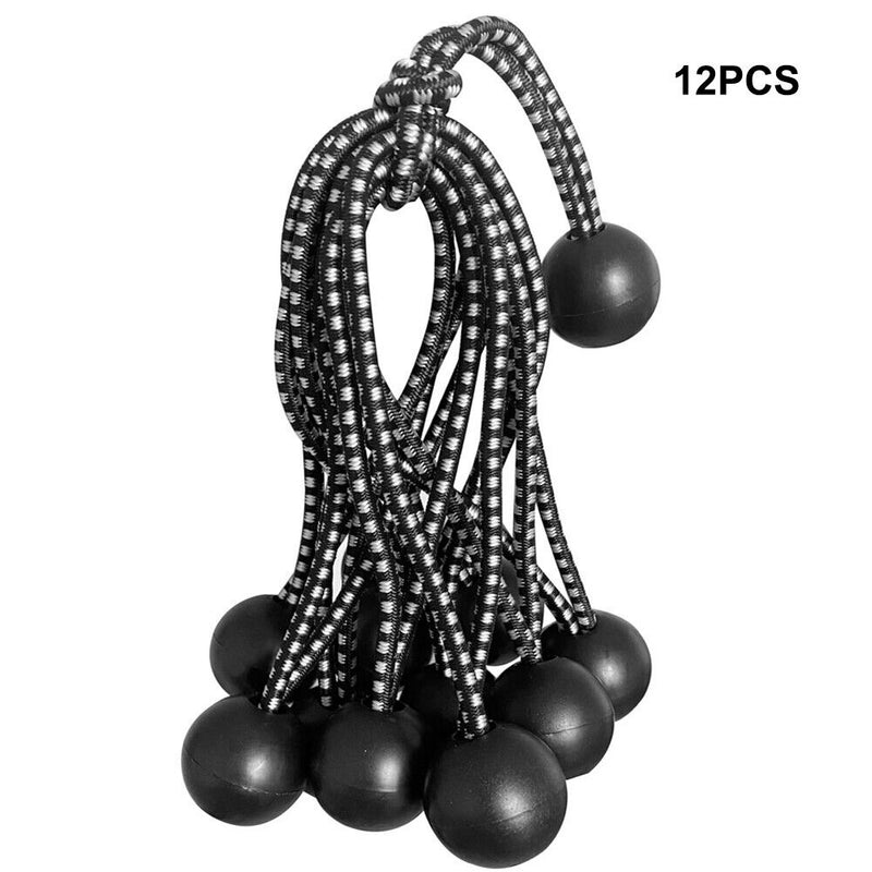 12pcs Outdoor Camping Binding Belt Elastic Ball Canopy Buckle Tent Fixing R