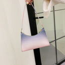 PU Leather Alligator Pattern Underarm Bag Ladies Fashion Gradient Color Purse