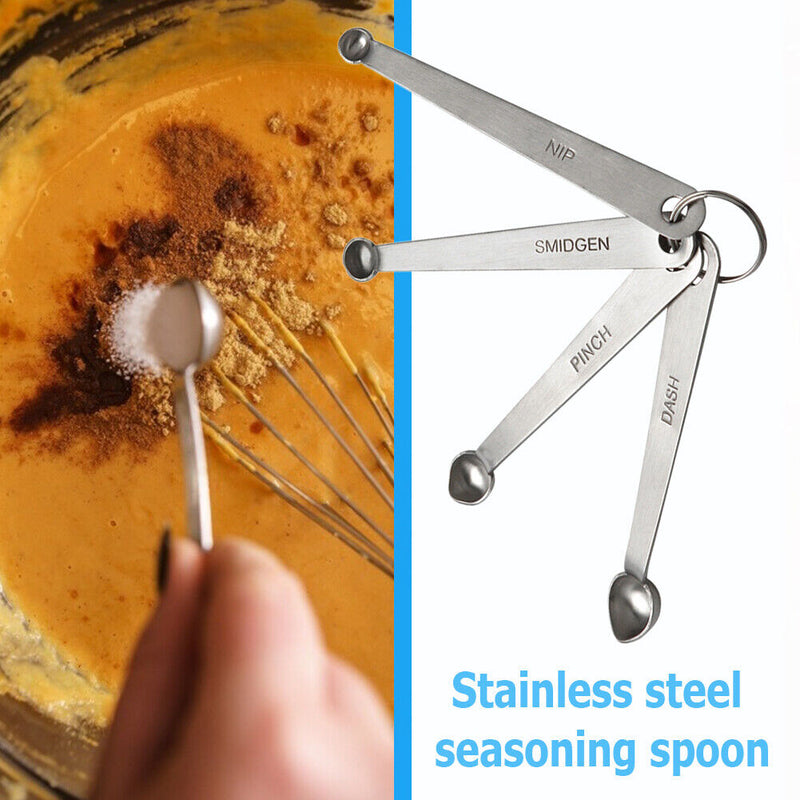 4pcs/set Stainless Steel Spice Measuring Spoons Kitchen Cooking Sugar Salt Scoop