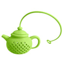 Teapot Shape Tea Bag Strainer Infuser Silicone Leaf Filter Diffuser (Green)
