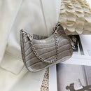 Retro Alligator Pattern Chain Money Purse Women PU Leather Totes Underarm Bags