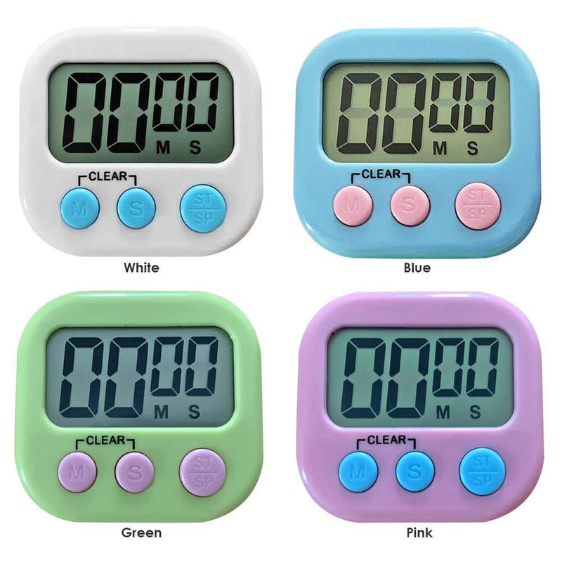 5pcs LCD Digital Timer Magnetic Kitchen Countdown Alarm Clock (Green)