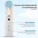 #A 2 in 1 Rechargeable Handheld Fan USB Rechargeable Face Steamer Air Conditione