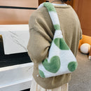 Female Fluffy Fashion Pure Color Coin Wallet Winter Mobile Phone Top-handle Bag