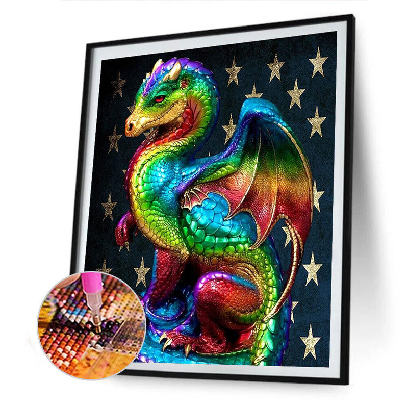 5D DIY Diamond Painting Colorful Pterosaur Full Round Drill Mosaic Art Picture