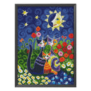 Full Cross Stitch Embroidery 14CT Stamped Sun Cat Needlework Home Ornament