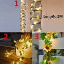 LED Green Leaf Rattan Xmas Garden Decor Ivy String Lights Outdoor Lamp