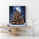 5D DIY Full Drill Round Shape Christmas Tree Rhinestone Diamond Drawing Kit