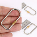 D Shape Titanium Alloy Screw Lock Carabiner Clip Hook Keychain Camping Newly