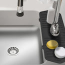 Kitchen Faucet Mat Silicone Sink Splash Guard Counter Draining Pad (Black)