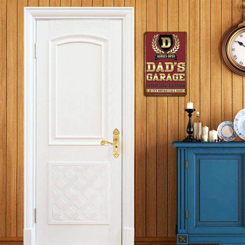 Dad s Garage Retro Metal Plate Tin Sign Poster Iron Painting Wall Art Home Decor