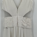 BCBGMAXAZRIA Dress Women Medium White Gown Sheer Cut Out Flowy Fairy Retro 70s
