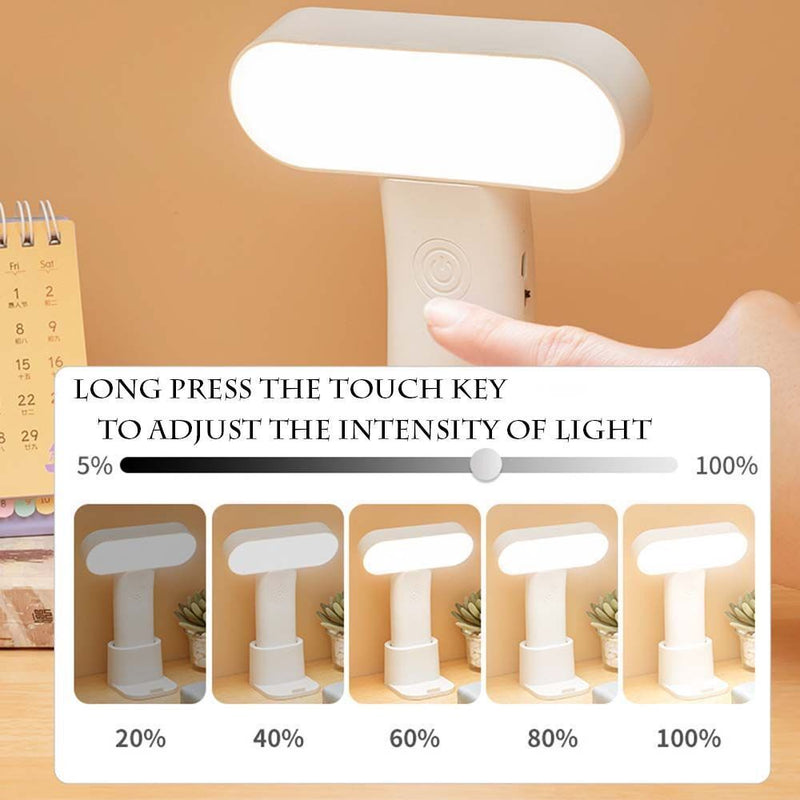 White with Phone Holder Reading Table Lamp Protable LED Desk Light NightLight