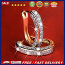 Fashion Round Crystal Studs Earrings Rhinestone Elegant Ear Clip Women Jewe