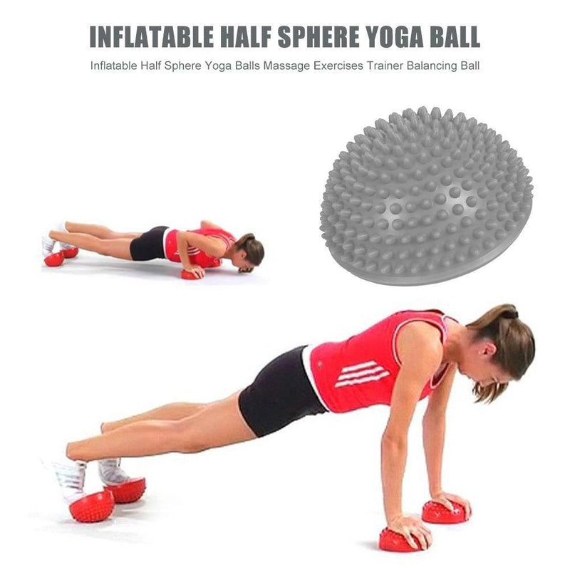 Inflatable Half Sphere Yoga Balls Massage Trainer Balancing Ball (Grey)
