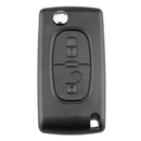 2 Buttons Flip Folding Remote Car Key Fob Case Blank Shell for Peugeot 207 307